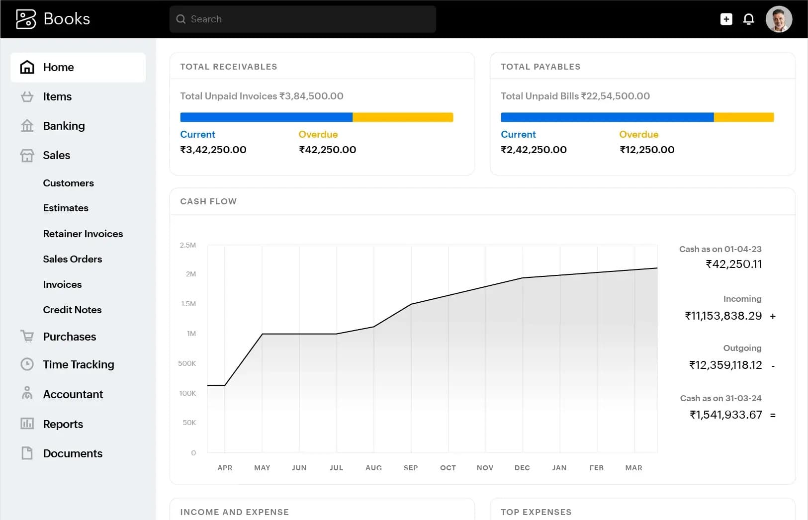Accounting dashboard preview